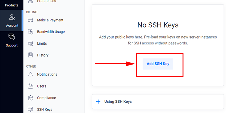 vultr Add SSH Key
